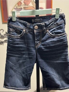 Silver Jeans Dark Blue Denim Shorts Size 26 #DS002